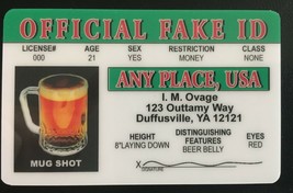 Official Fake ID Card Joke novelty ID License Mug shot beer belly - £6.99 GBP