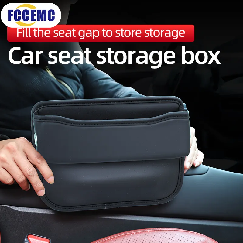 Car Seats Gap Bag Case Storage Bag PU Leather Auto Console Side Seat Pocket - £12.27 GBP+