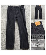 Levis 501 Jeans Mens 33x32 (Fits 30x30) Black Straight Button Fly Denim ... - $29.95