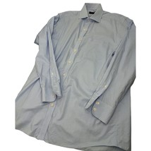 Proper Cloth Men Dress Shirt Blue Spread Collar Button Up Long Sleeve 16 XL - £23.33 GBP