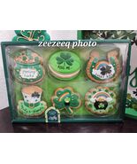 Lucky Lane St. Patrick's Faux Cookies Shamrock Tier Tray Decor Set of 6 - $32.66