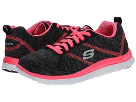 Women&#39;s Skechers FLEX APPEAL Pretty City Training Shoes, 12074 BKHP Sizes 6.5-9 - $69.95