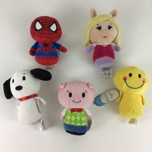 Hallmark Itty Bittys 5pc Lot Spider-Man Miss Piggy Snoopy Plush 4&quot; Toy Doll - $23.71