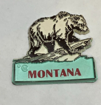 Montana State Souvenir Fridge Rubber Magnet Grizzly Bear 2x2 inch - £5.41 GBP