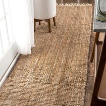 Nuloom Raleigh Farmhouse Jute Tasseled Runner Rug, 2&#39; 6&quot; X 6&#39;, Natural - £43.95 GBP