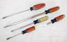 5 Vintage Craftsman Screwdrivers ~ 3/16, 5/16 (stubby), 5/16 Long, 3/8 Long, #3 - £39.32 GBP