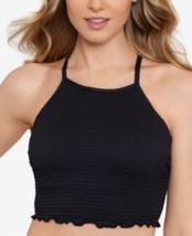 MSRP $25 Salt + Cove Womens Seersucker Lace-Up Bikini Top Black Size Medium - €3,84 EUR