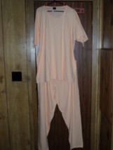 6X PLUS SIZE LADIES COTTON SHIRT &amp; PANT SET PEACH NEW! - $30.00