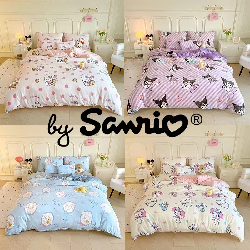 Sanrio Hello Kitty Stuff Kuromi Cinnamoroll Plush Lamb Velvet Blanket Anime - £29.98 GBP+