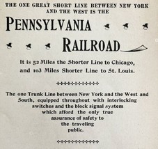 Pennsylvania Railroad 1895 Advertisement Victorian Train Short Line DWFF11 - £31.96 GBP