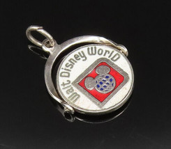 925 Silver - Vintage Enamel Walt Disney Souvenir Pendant (SPINS) - PT21356 - $40.06