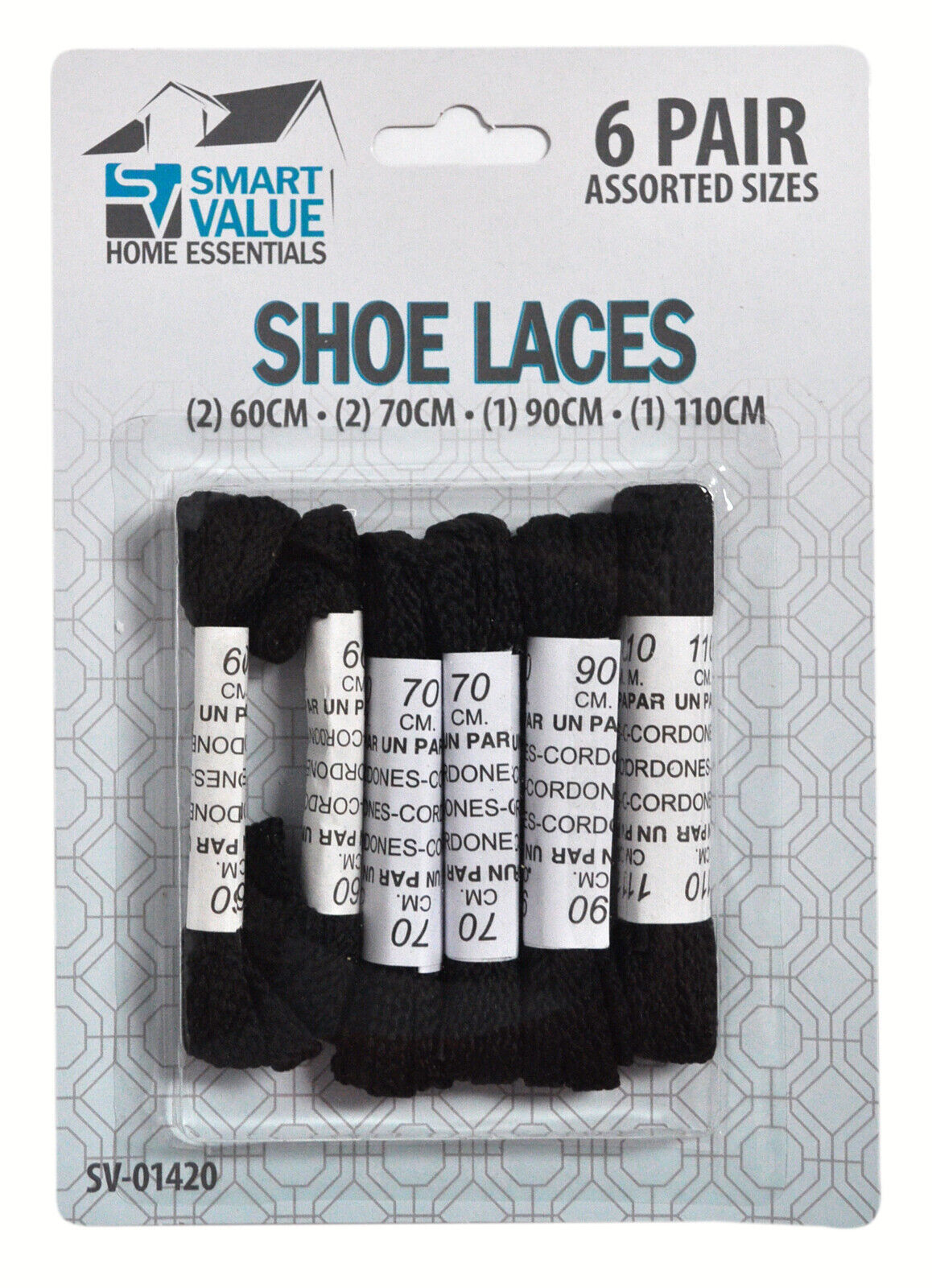 Smart Value Black Shoelaces Assorted Sizes - $3.95
