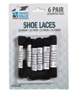 Smart Value Black Shoelaces Assorted Sizes - $5.36 CAD