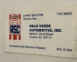 Palo Verde Automotive Vintage Business Card Tucson Arizona BC2 - £3.15 GBP