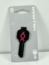 Hillman House &amp; Office Key Blanks KW166 Pink Ribbon Design Black 1 CT - $6.14