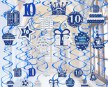 10Th Birthday Hanging Swirls Decorations 36Pcs for Boys, Happy 10 Year O... - $22.02
