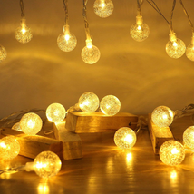 Merdeco Plug in 10Ft 20 LED Globe String Lights Indoor Outdoor Decorative Fairy  - £9.69 GBP