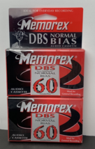 Memorex DBS Normal Bias Audio Cassette 2 Pack DBS 60 60 Minutes NEW SEALED Blank - £7.78 GBP