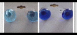 2 pairs of pierced button earrings:turquoise &amp; Cobalt Blue glass With posts - £30.80 GBP