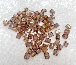 80 Older Clear w Coppery 5 Sided Tubes 3/16th L x 1/8 W Shimmery Color - $6.44