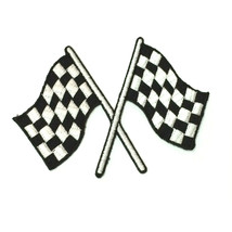 Checkered Flag Vintage Car Auto Badge Racing Iron On Embroidered Patch 3.5 Inch - £13.45 GBP
