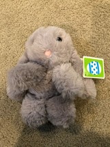 Walmart 8&quot; Gray &amp; White Bunny Rabbit Realistic Furry Plush Cottontail Easter NWT - £4.60 GBP