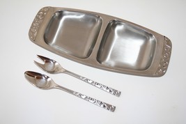 1847 Rogers Navaho Alessi Stainless 3 pc Tray, Fork, Spoon Relish Set #2669 - £27.67 GBP