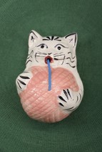 Mid Century Hand Painted Ceramic Cat &amp; Yarn Ball String Holder  - $38.99