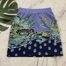 Krimson Klover Mini Skirt Size S Purple Green Floral Pull On Stretch Cot... - $22.76