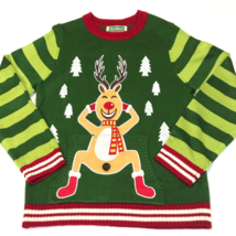 Festified Men’s Large Ugly Holiday Christmas Sweater Wool Blend NWOT Reindeer - $28.92