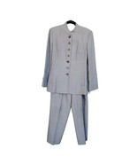 DONNA TORAN 2 Pcs SUIT Long Jacket/ Blazer &amp; Pants Sz 10 Gray Vtg - $39.99