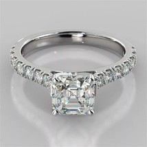 2Ct Asscher Cut Lab-Created Diamond Women Wedding Ring 14k White Gold Pl... - $137.19
