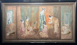 Mikulas Kravjansky Tea Party Huge 83x41 Triptych Japanese Geisha Girls Asian Art - £117.32 GBP