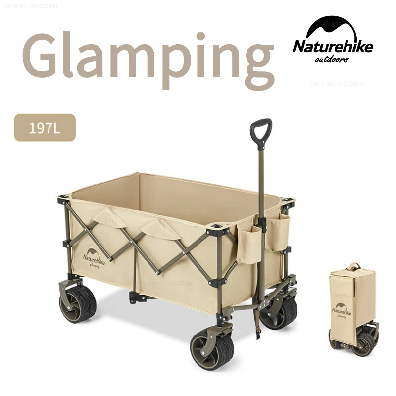 Naturehike Outdoor Four-Way Folding Trolley Self-Driving Tour Portable Brakeable - £127.38 GBP