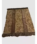 Luxury Tudor Rose Floral Corded Chenille Reversible Fringed Throw Blanket - $120.00