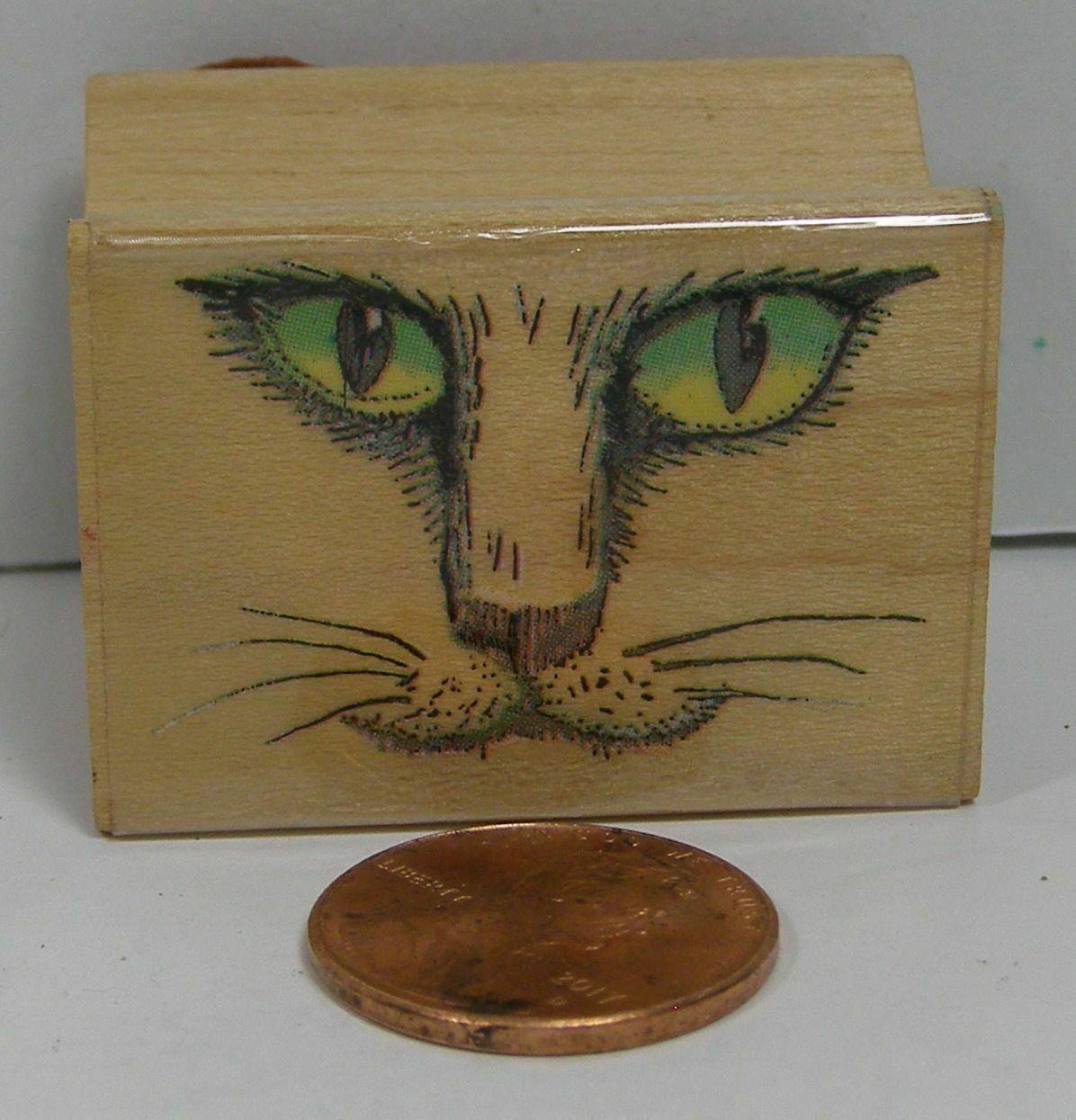 Rubber Stamp Cat All Night Media 1978 227D Cat Face 1-1/2 X 1"   BAF - $9.99