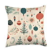 Mid Century Modern, Christmas Holiday, Retro 50&#39;S, Nostalgic Throw Pillo... - $37.99