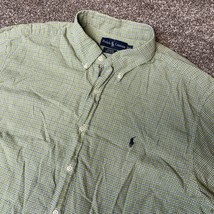 Ralph Lauren Monroe Shirt Mens XL Green Check Button Down Short Sleeve C... - £7.41 GBP