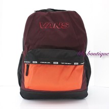 NWT Vans Sporty Realm Plus Backpack School Laptop Bag Black White Paprika Wine - £31.32 GBP