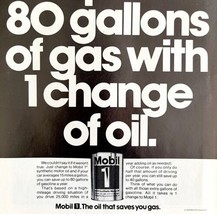 Mobil 1 Oil 80 Gallons Of Gasoline 1979 Advertisement Vintage Automobile DWKK5 - $24.99