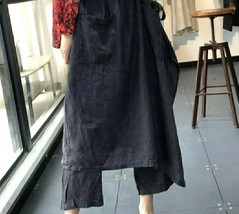 Women Pants 2023 Summer Cotton Linen Pockets  Waist Loose Casual  Thin Korean Fa - £55.87 GBP