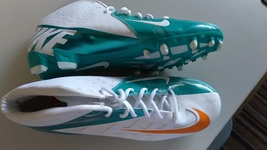 Nike Vapor Pro TD NFL 3/4 Mid Football Cleats #543924-183 Miami Dolphins Sz 16 - £31.65 GBP