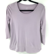 J Jill Women&#39;s Size XS Long Sleeve Tee Shirt Purple Stretch Round Neck P... - £11.83 GBP