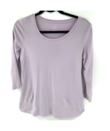 J Jill Women&#39;s Size XS Long Sleeve Tee Shirt Purple Stretch Round Neck P... - £11.67 GBP