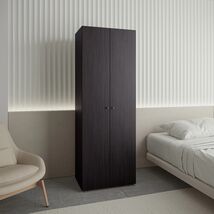 Black Modern 2-Door Closet Armoire w/ Rod, Shelf - Bedroom Storage - $289.99