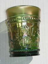 Peacock at Fountain Tumbler..Green--old 1098--bxa...vintage Northwood carnival - £179.41 GBP