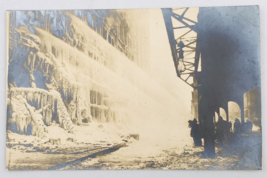 Velox 1907-1917 RPPC Firemen Extinguishing Fire Near Train Tracks Photo Postcard - $83.07