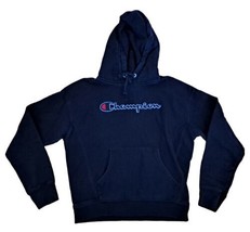 Champion Men&#39;s Black Reverse Weave Hoodie with Black Script Logo Size M Medium - £11.24 GBP