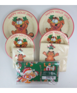 New Vintage 1978 United Feature Jim Davis Garfield Christmas Party Set S... - $737.27 MXN