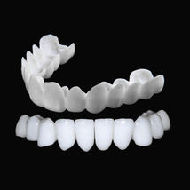Snap On False Teeth Upper + Lower Dental Veneers Dentures Tooth Cover Se... - $15.10